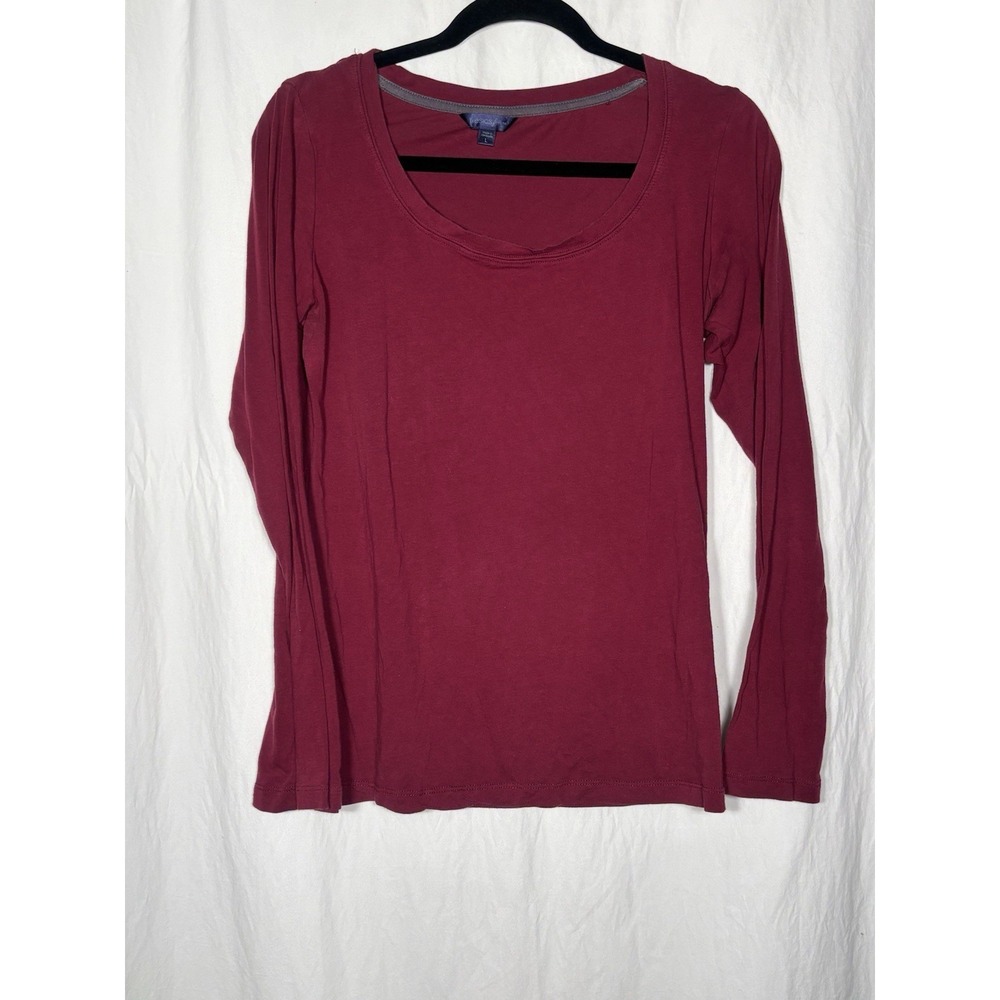 Tresics long sleeve Burgundy knit shirt ladies L J20